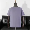 T-shirt da uomo in cotone 180g color lavanda con maniche raglan di alta qualità. - Blu grigiastro