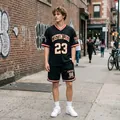 Men's custom black mesh basketball jersey and shorts set for urban street sports - S / Top And Bottom / Black