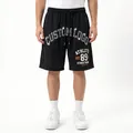 Men's black breathable mesh athletic shorts with custom print design for gym workout - S / Bottoms / Black