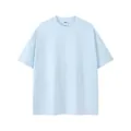 Premium heavyweight light blue short sleeve T-shirt for men in a loose fit urban style - Sky Blue