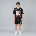Customizable black mesh V-neck basketball jersey and shorts set for men in summer - S / Top And Bottom / Black