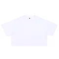 Kurzärmeliges weißes bauchfreies T-Shirt aus Baumwolle für Damen, minimalistisch - M / Oberteile / Weiß
