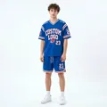 Men's blue custom V-neck mesh basketball jersey set with personalized 23 print - S / Tops / Blue Custom Style 23
