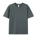 T-shirt Premium 220g à Manches Courtes pour Hommes en Gris Anthracite avec Col Rond Classique - Gris foncé