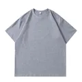 T-shirt grigia oversize da uomo girocollo in cotone morbido - Taglia S / Top / Grigio lino