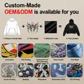 Custom 400g terry cloth hoodie showing embroidery, puff printing, and rhinestone details - Custom Style