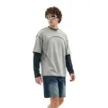 Camiseta de manga larga para hombre efecto dos piezas gris claro estilo urbano chic - S / Tops / Retales Gris Claro/Gris Oscuro