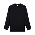 T-shirt nera a maniche lunghe da uomo in cotone pesante 260g ideale per la stampa personalizzata - Taglia M / Top / Nero