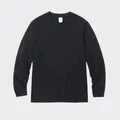 Klassisches schwarzes Langarm-T-Shirt für Herren aus hochwertiger 230g reiner Baumwolle - M / Oberteile / Schwarz