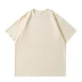 Oversized cream cotton short sleeve T-shirt for custom DTG printing, European fit. - Beige Apricot
