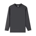 T-shirt da uomo a maniche lunghe in puro cotone 260g in tinta unita grigio antracite - Taglia M / Top / Grigio scuro