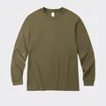 Klassisches Herren Langarmshirt aus 230g Baumwolle in schlichtem Olivgrün mit Rundhals - M / Oberteile / Olivgrün