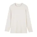Βασικό λευκό 230g βαμβακερό μακρυμάνικο T-shirt, SKU παραλλαγή χαλαρής εφαρμογής - S / Tops / Βερικοκί