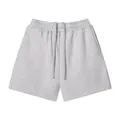 Pantaloncini sportivi casual in cotone grigio chiaro da uomo con coulisse e tasche laterali - Grigio chiaro