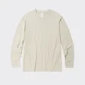 Hochwertiges 230g Langarm-T-Shirt aus reiner Baumwolle in minimalistischem Cremeweiß für Herren - Aprikose