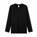 Herren 230g reine Baumwolle Langarm-T-Shirt in Schwarz, lockere Passform - S / Oberteile / Schwarz