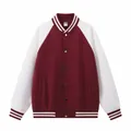 Veste de style américain bordeaux et blanc pour hommes vue de la variante SKU modèle - S / Hauts / Rouge Vin Contraste Blanc