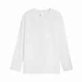Minimalistisches weißes Langarm-T-Shirt für Herren aus reiner Baumwolle in lockerer Passform - S / Oberteile / Weiß