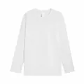 Minimalistisch wit heren T-shirt met lange mouwen van puur katoen en een losse pasvorm - S / Tops / Wit