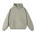 Zwaargewicht 380g French Terry hoodie in olijfgrijs met oversized drop-shoulder - S / Tops / Grijsgroen