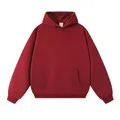Heren oversized hoodie in donkerrood, 380G zware stof met kangoeroezak en verlaagde schouders - S / Tops / Bordeauxrood
