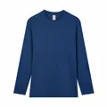 Heren shirt met lange mouwen van 230G puur katoen in marineblauw, los model - S / Tops / Marineblauw
