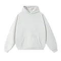 Stijlvolle gebroken witte zware katoenen hoodie met een wijde oversized pasvorm - S / Tops / Parijs Grijs