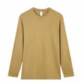 Herren Lockeres Herbst T-Shirt aus reiner Baumwolle Langarm in Camel lässiger Pullover - S / Oberteile / Erdgelb