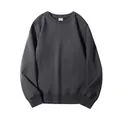 Felpa girocollo pesante da 420g da uomo grigio scuro con vestibilità oversize. - Taglia S / Top / Grigio Notte Scura