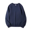 Felpa classica girocollo blu navy in cotone premium pesante da 420g per uomo - Taglia S / Top / Blu nebbia