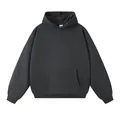 High-quality 400G heavy cotton hooded sweatshirt in charcoal gray for men - Dark Gray