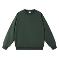 Dark green crewneck sweatshirt in premium cotton French Terry fabric - S / Tops / Dark Green (380G)