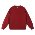 Premium dark red crewneck sweatshirt in cotton terry, oversized fit for men and women - S / Tops / Wine Red (380G)