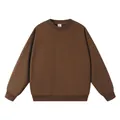 Premium oversized cotton crewneck sweatshirt for men in chocolate brown, vintage style - S / Tops / Coffee (380G)