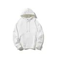 Premium heavyweight 420g men's white hooded sweatshirt with minimalist kangaroo pocket - 3XL / Tops / White