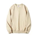 Felpa girocollo crema pesante 420g di alta qualità con vestibilità oversize da uomo - Taglia S / Top / Cachi