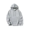 Premium heavyweight grey 420g cotton blend hooded sweatshirt for men in oversized fit - 3XL / Tops / Marl Grey