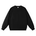 Minimalist black cotton crewneck sweatshirt for men in oversized street style - Black (380G)