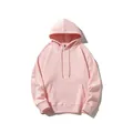 Sweat à capuche en polaire lourde de 420g avec cordon pour hommes en rose pâle - Rose