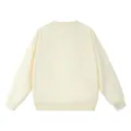 Premium cream white crewneck cotton loop sweatshirt in oversized fit back view perspective - Apricot (380G)