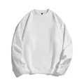 Felpa girocollo bianca da uomo, top pullover pesante foderato in pile caldo morbido - Taglia S / Top / Bianco