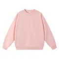 Premium light pink oversized cotton crewneck sweatshirt with ribbed cuffs and hem - Pink (380G)