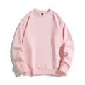Felpa rosa girocollo pesante da 420g con calda fodera in pile per uomo, stile casual - Taglia S / Top / Rosa