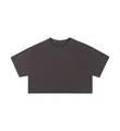 Casual kort cropped T-shirt van puur katoen in een donkere antracietgrijze tint - M / Tops / Ultiem Grijs (Houtskool)
