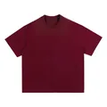T-shirt homme en coton lourd 380g, coupe oversize, col rond, manches courtes, bordeaux - Bordeaux