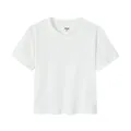 Hochwertiges 230g schweres Damen Kurzarm-Crop-T-Shirt in Weiß schmale Passform - S / Oberteile / Weiß