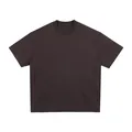 T-shirt oversize en coton lourd 380g avec col rond en couleur marron foncé - Café