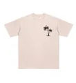 Premium casual washed dropped shoulder T-shirt in apricot with palm tree chest print - S / Tops / Apricot