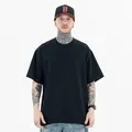 Κλασικό μαύρο βαμβακερό oversized t-shirt για streetwear εμφάνιση υψηλής ποιότητας - S / Tops / 260g Μέγεθος ΕΕ / Μαύρο
