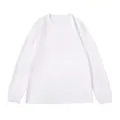 Camiseta de manga larga de algodón Roma blanco liso para hombre, estilo de corte suelto - S / Tops / Blanco